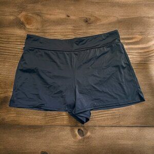 Women's BAL HARBOUR Swim Shorts Solid Black Size 1X (16W-18W)